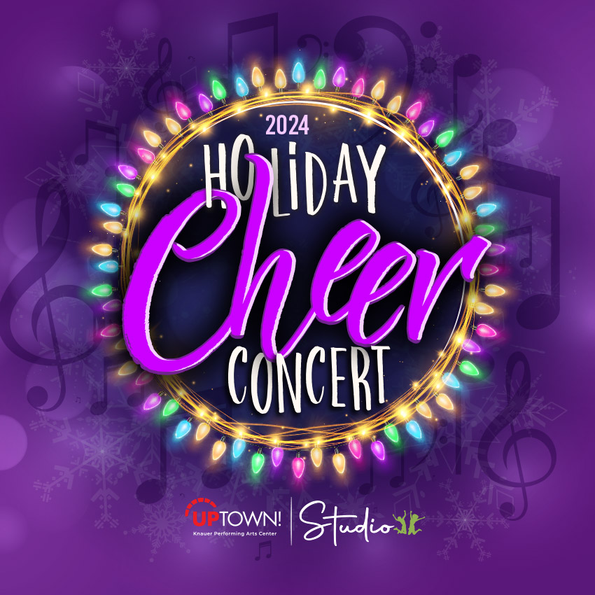 Holiday Cheer Concert logo on purple background